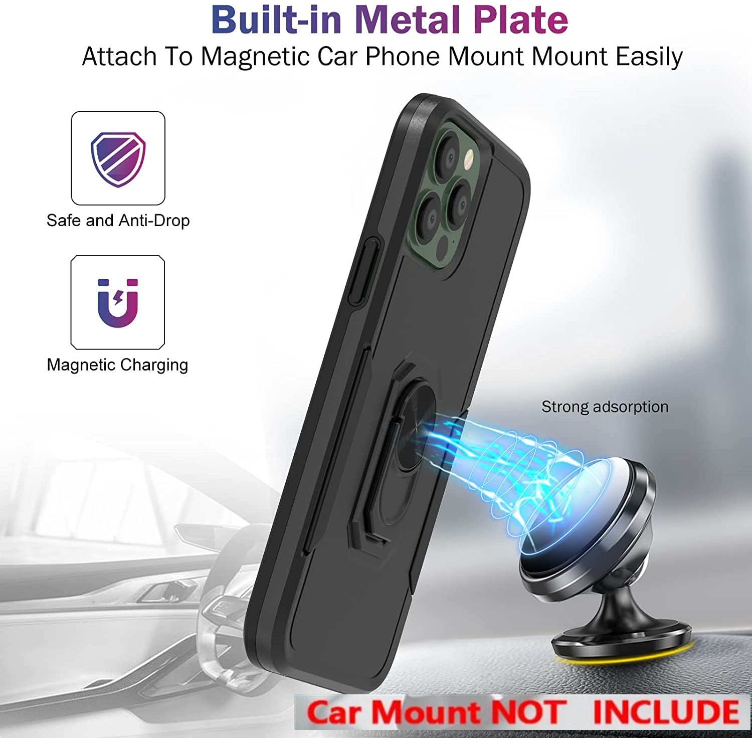 Coque robuste avec anneau pour iPhone 16 Pro Max Coque robuste avec anneau pour iPhone 16 Pro Max
